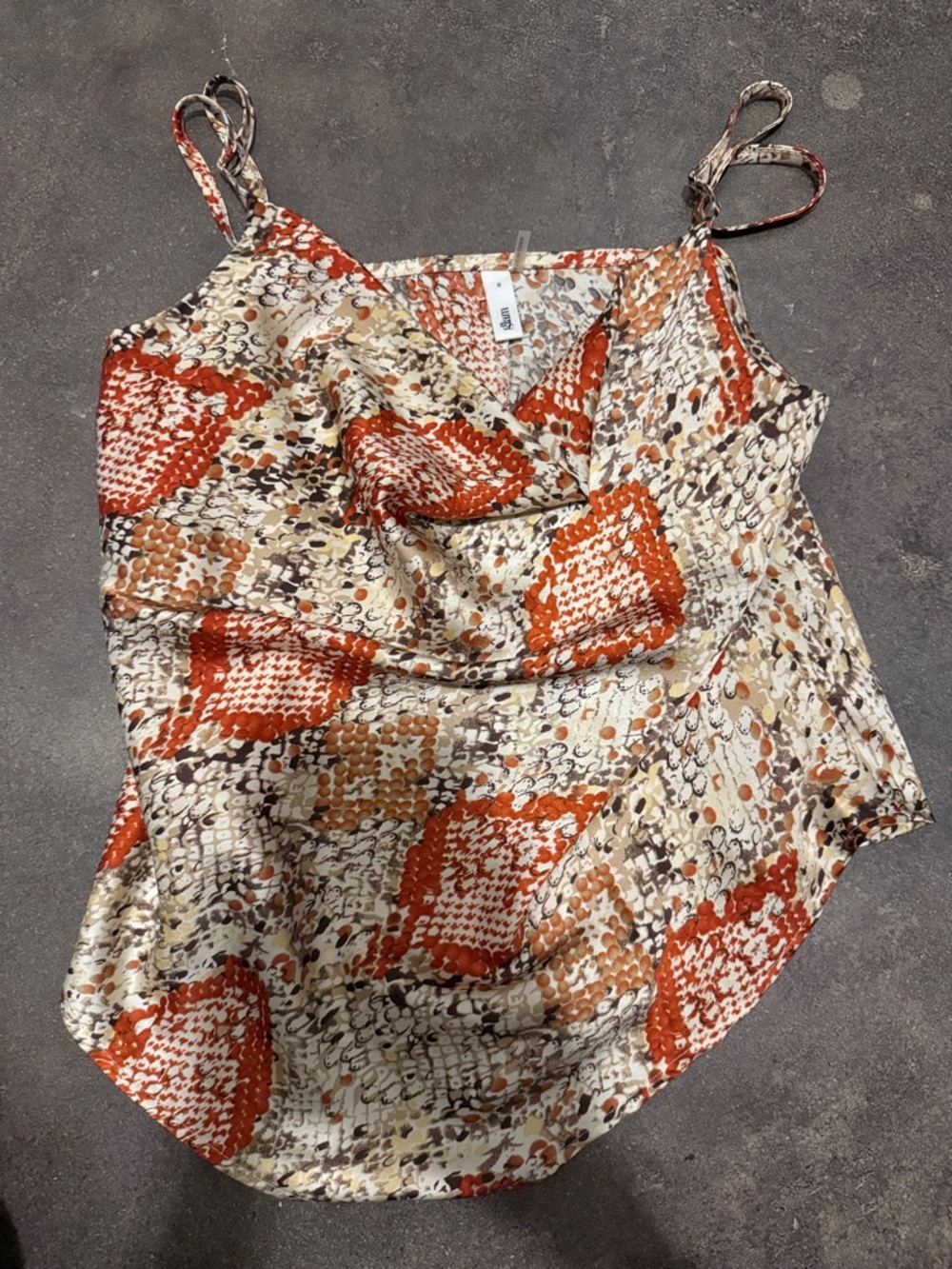 Snakeskin Tank w/ Flowy Bust Front Size Small